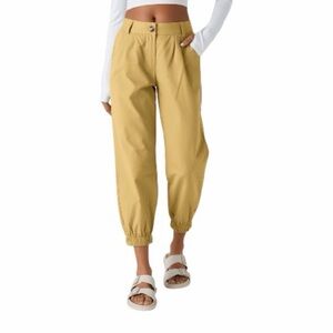 HALARA Gold Yellow Jogger Pants NWT Size Large Regular Tapered Ankle Pockets